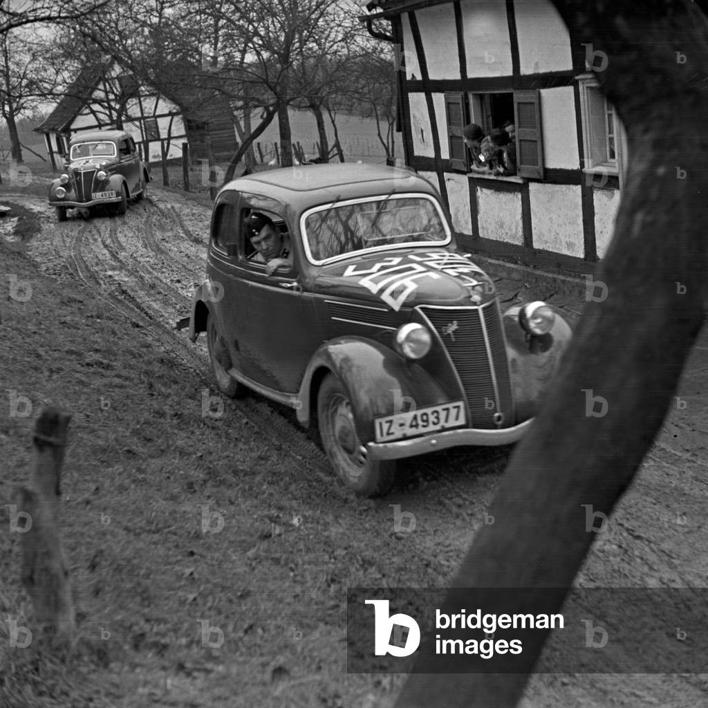 Ford model Eifel at a car race, Germany 1930s (b/w photo)