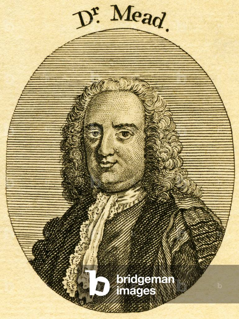 Richard Mead (1673-1754), English physician, in the 17th 18th century , etching from an book about 1766 (etching)