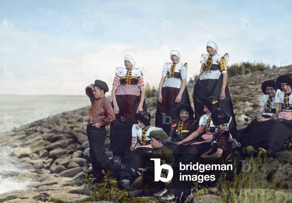 Netherlands, Children from Spakenburg village on the Lake IJsel. Image date: circa 1920.
