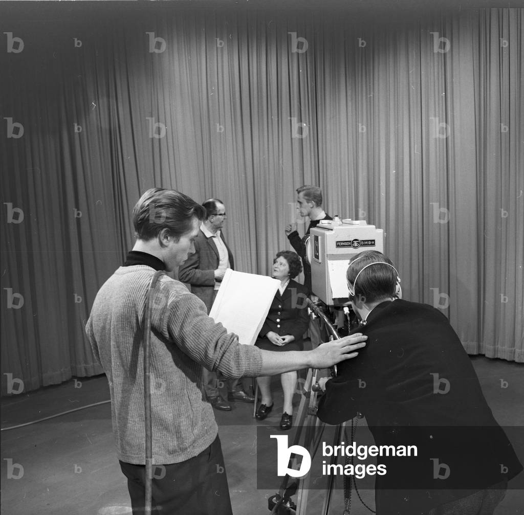 Working with the new electronic camera at the studios of Norddeutscher Rundfunk at Hamburg, Germany 1960s