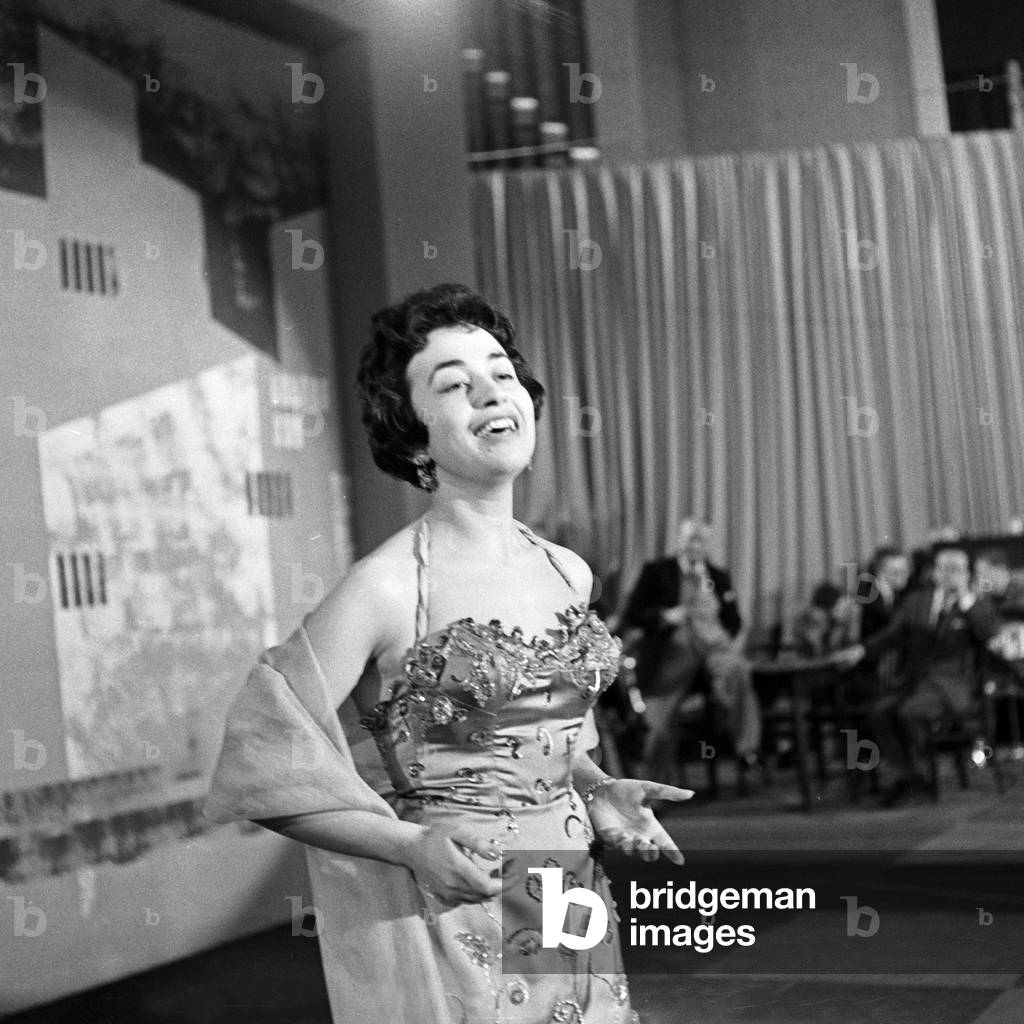 Singer performing at Hamburg, Germany 1950s