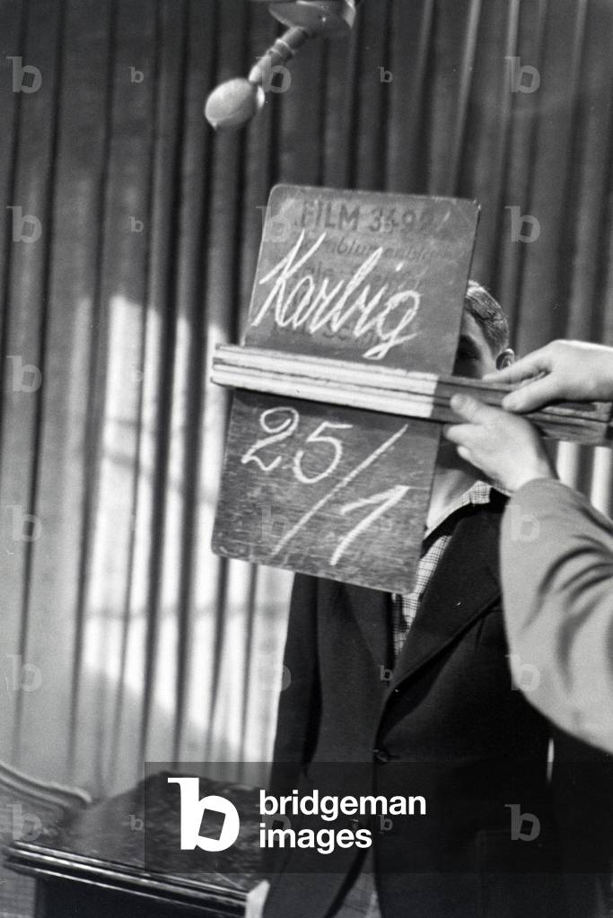 Actor at the audition for the film Familienanschluss by Carl Boese, Germany ca.1940 (b/w photo)