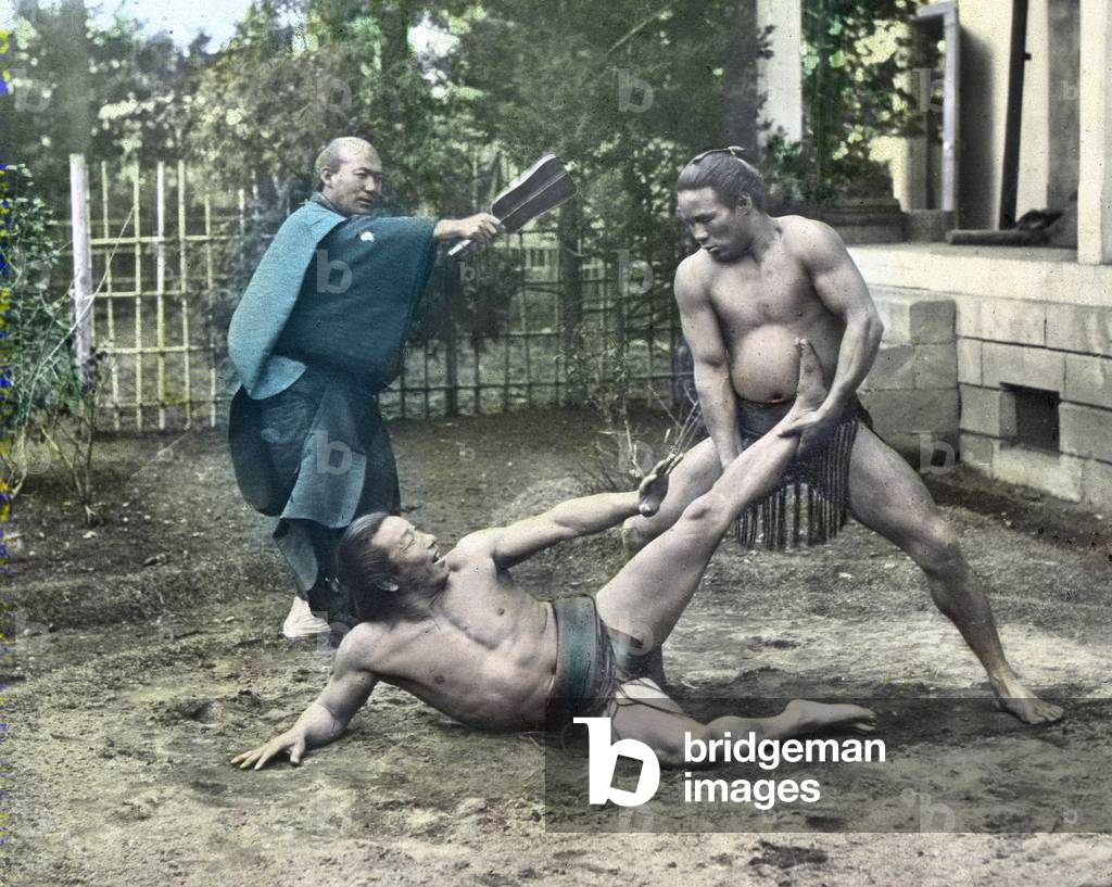 Japan, Sumo wrestler, image date: circa 1920. Carl Simon Archive