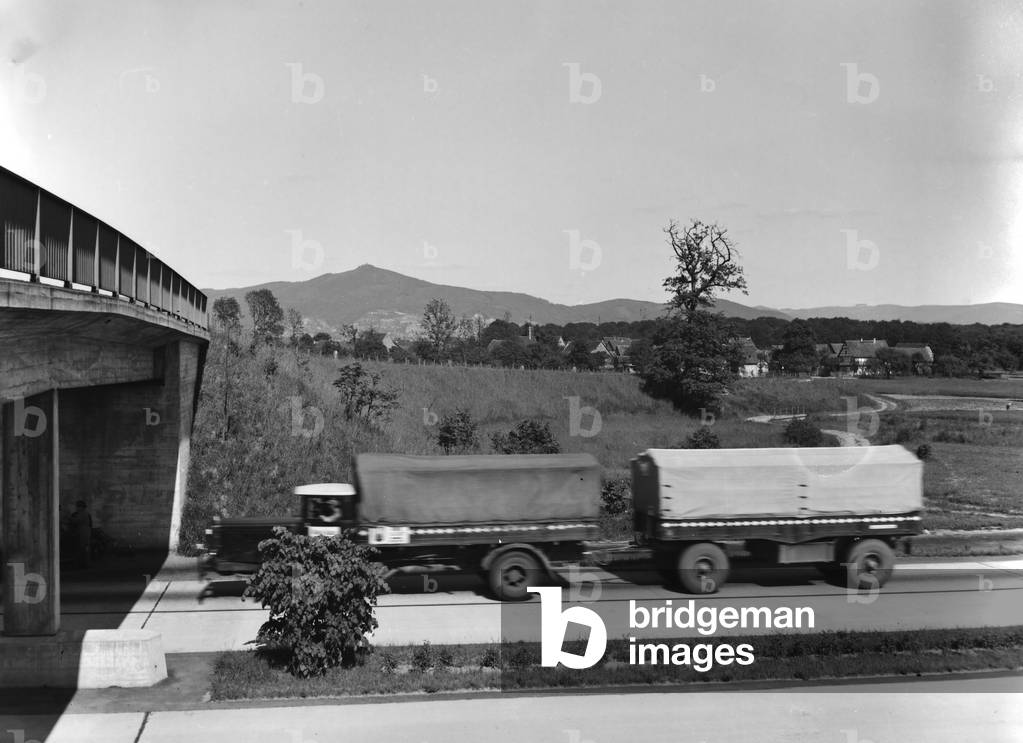 The Reichsautobahn highway, Germany 1930s (b/w photo)