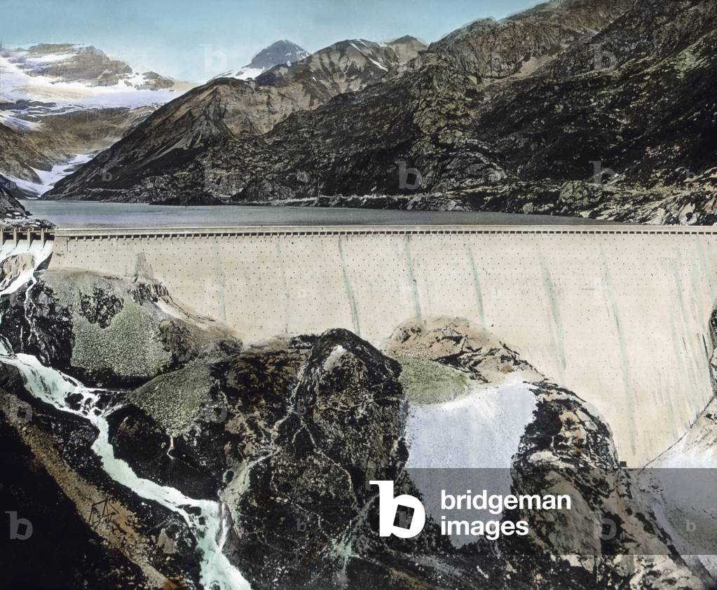 Barbarine power station for the Simplon railway track near Martigny, Switzerland 1930s
