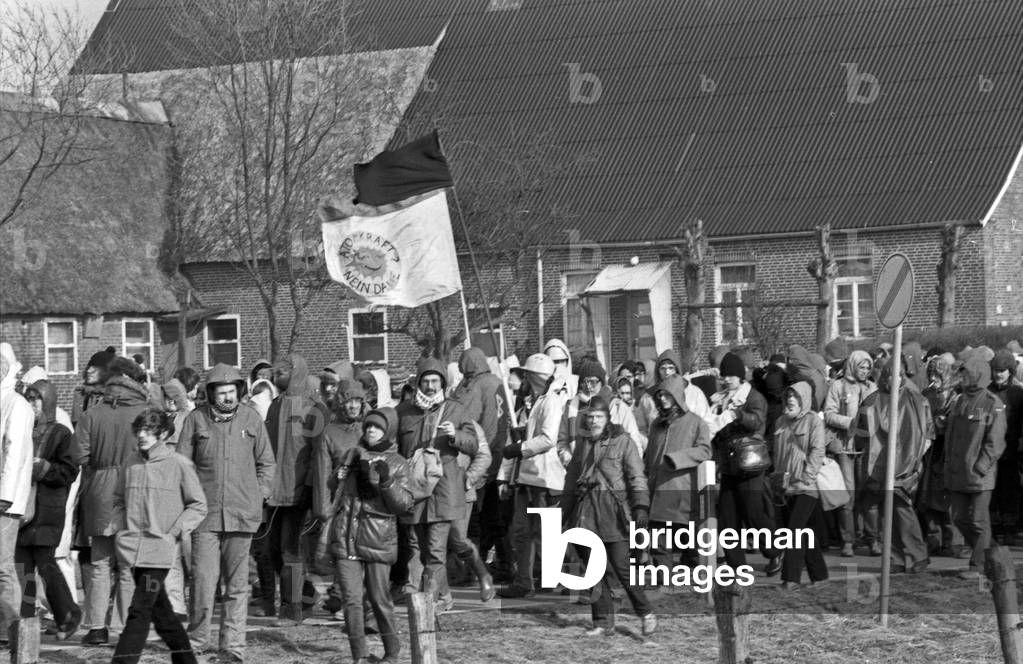 Protesters at the area of Brokdorf nuclear plant, Germany 1980s
