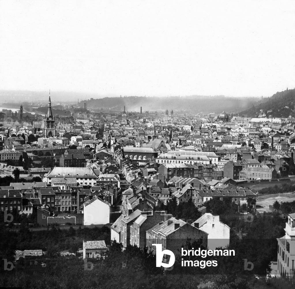 Aerial view of the city of Liege in Belgium