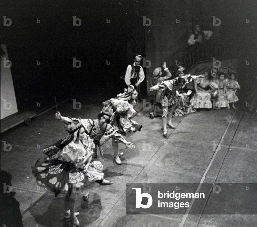 Performance in the opera in Rome, Italy 1940s (b/w photo)