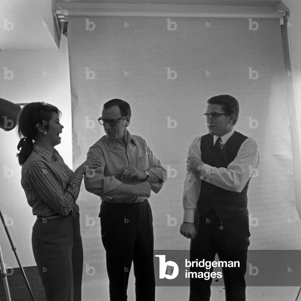 Norwegianm schlager singer Wencke Myhre (left) doing dance rehearsals, Germany 1960s