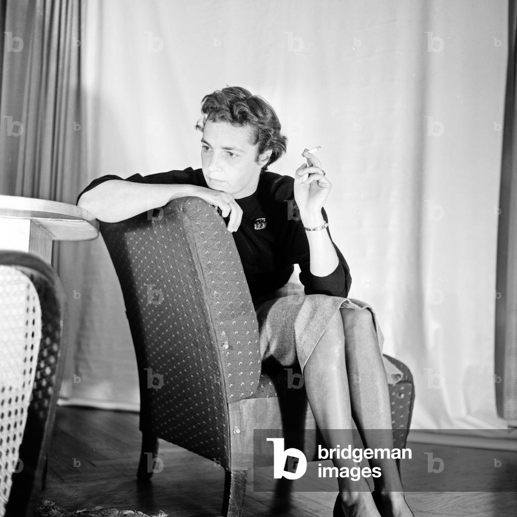 Portrait of a young woman with short hair, Germany 1950s