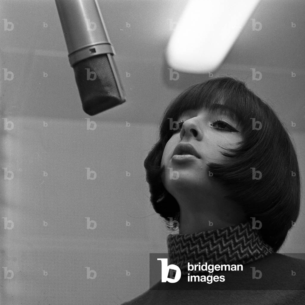 Greek singer Vicky Leandros at the studio, Germany 1960s