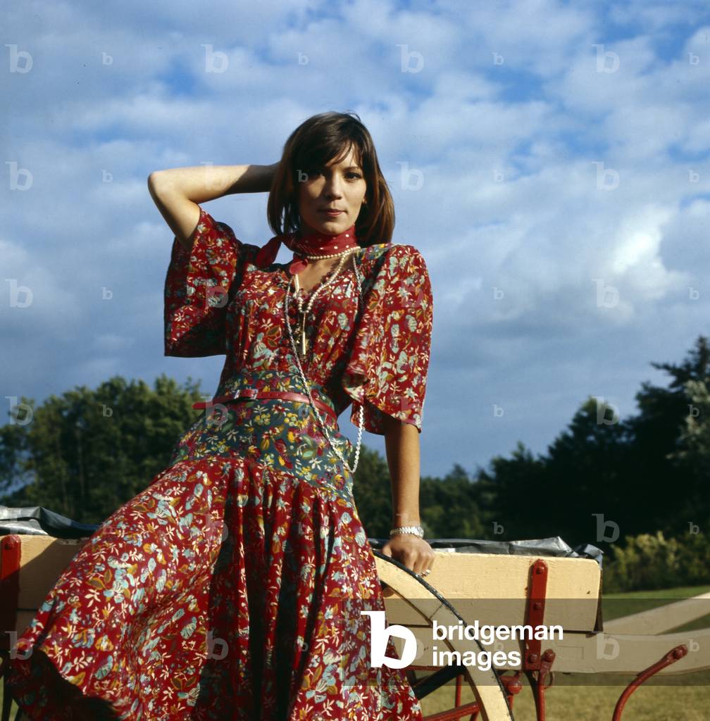 German actress Iris Berben at a photoshooting, end 1970s