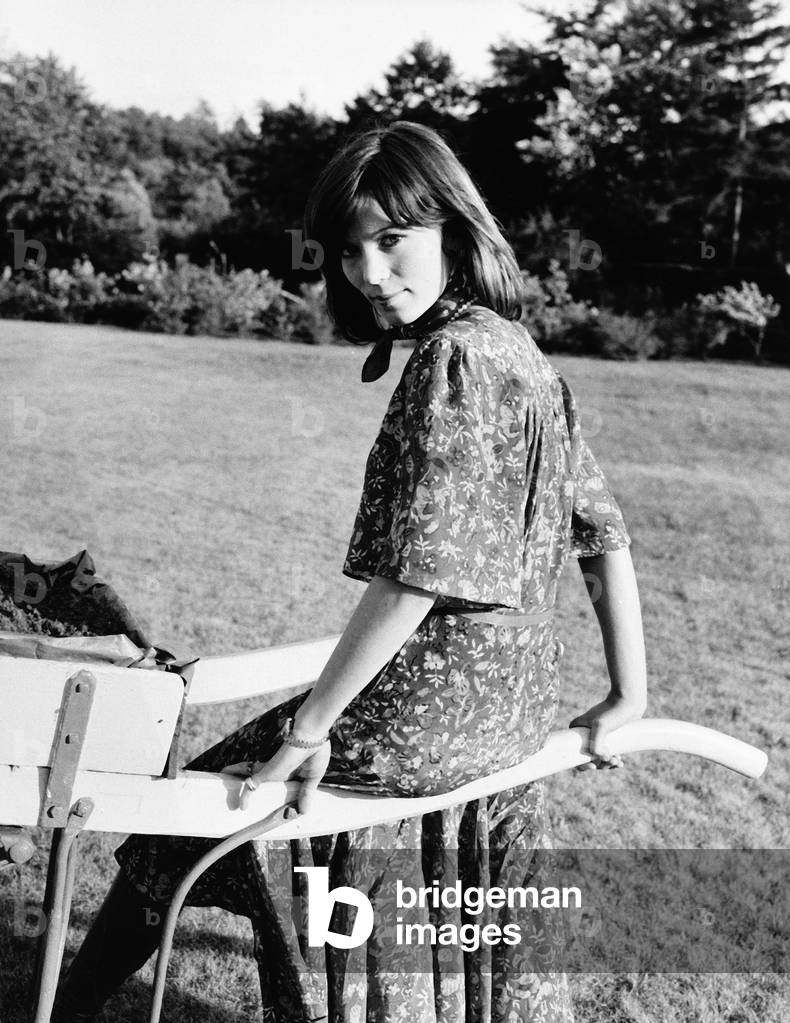 German actress Iris Berben at a photoshooting, end 1970s