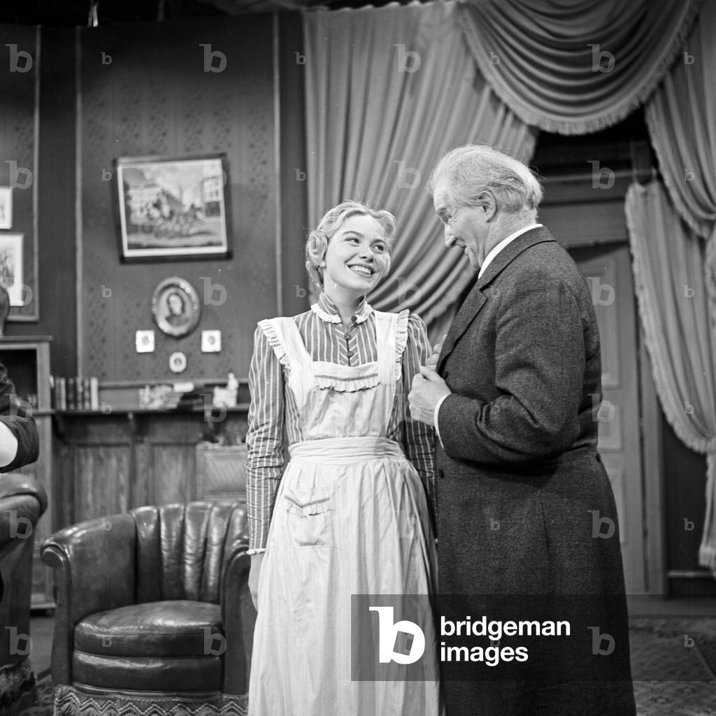 Man and housemaid in the one act play 