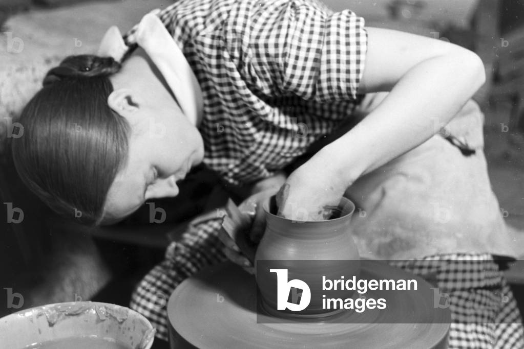 A potter at work, Germany 1930s (b/w photo)