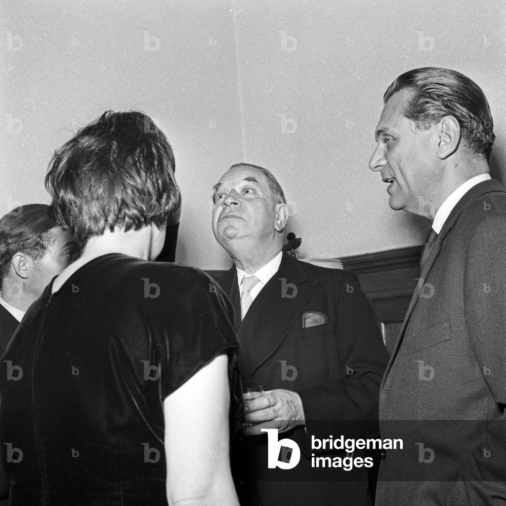 Festive evening event at Wolfgang Krueger Verlag publishing house in Hamburg, Germany 1960s