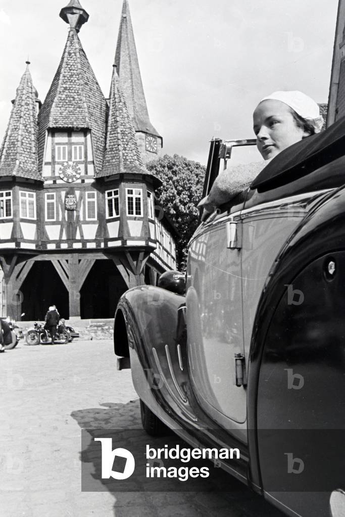 An excursion to Michelstadt, Germany 1930s (b/w photo)