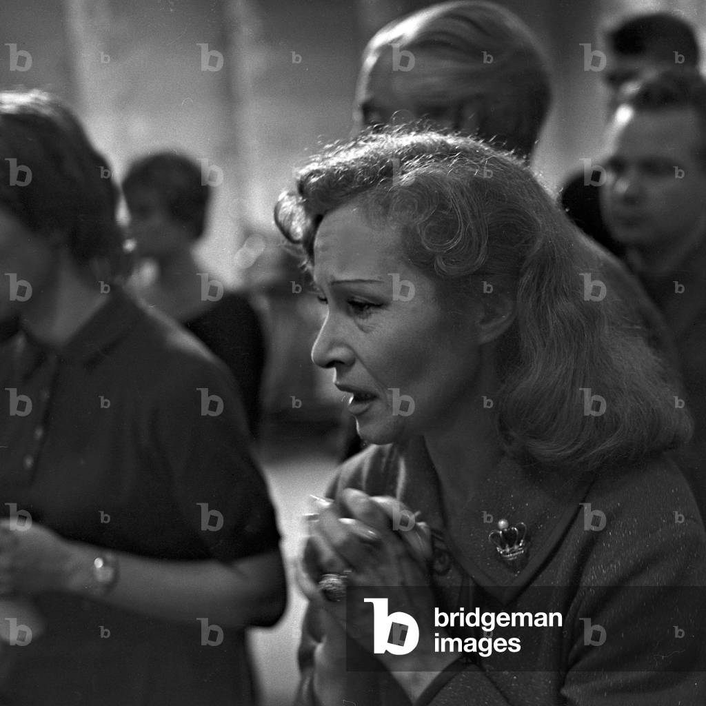 A woman presenting despair in pantomime at Hamburg, Germany 1960s
