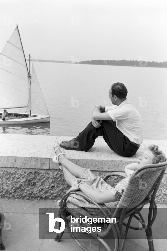 The Austrian actress on her holidays, Germany 1930s (b/w photo)