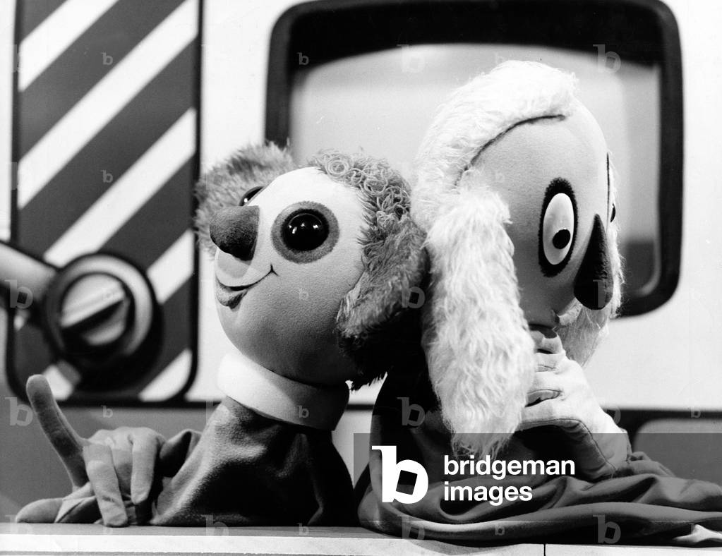 The puppets Minifant and Maxifant from a German children TV show, mid 1972