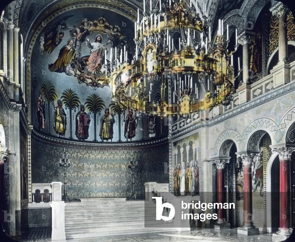 Throne gallery at the throne hall of King Louis II at Neuschwanstein castle in Bavaria