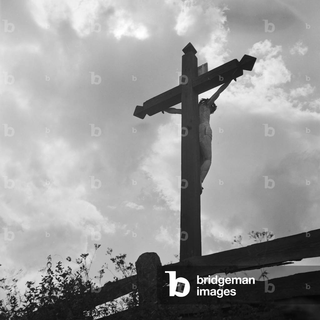 Landscape at Austria, 1930s (b/w photo)