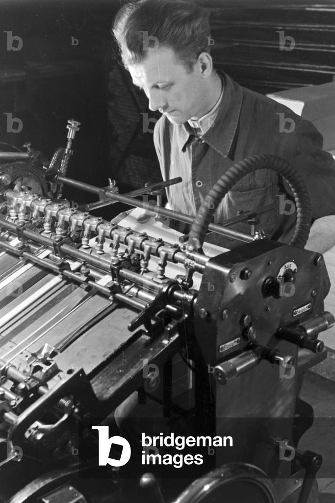 A printer working with the M.A.N, machine 