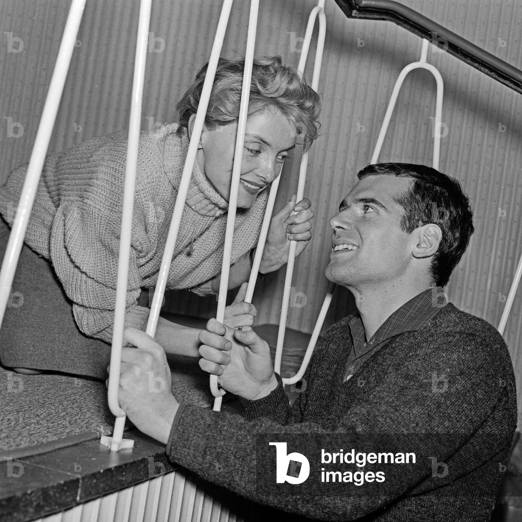 Austrian actress Erni Mangold at NDR TV studios in Hamburg, Germany 1960s