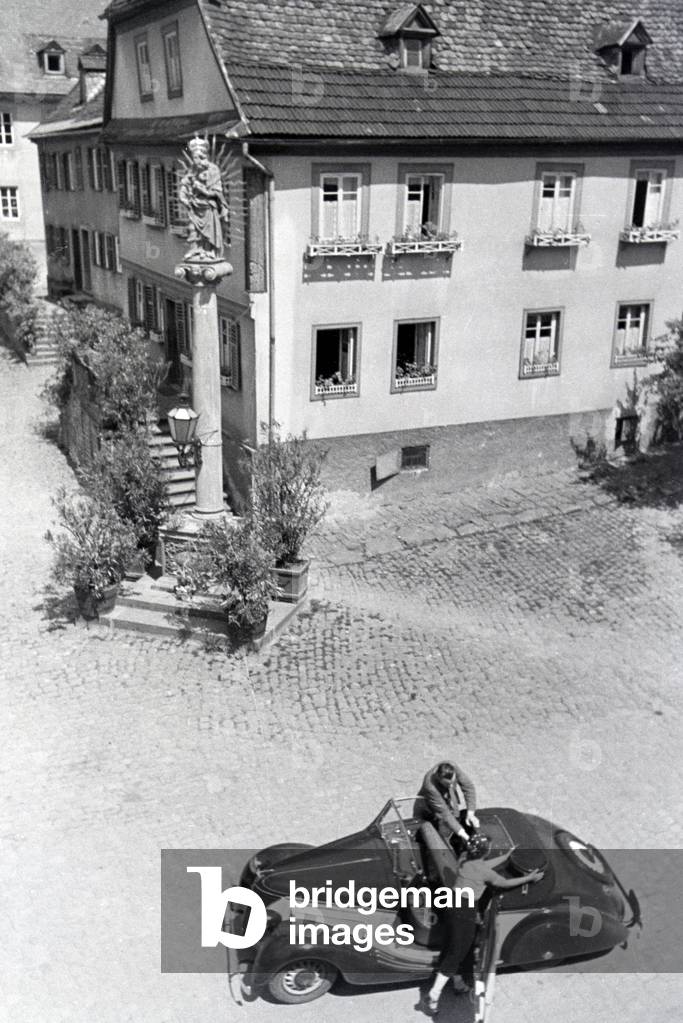 An excursion to Amorbach, Germany 1930s (b/w photo)