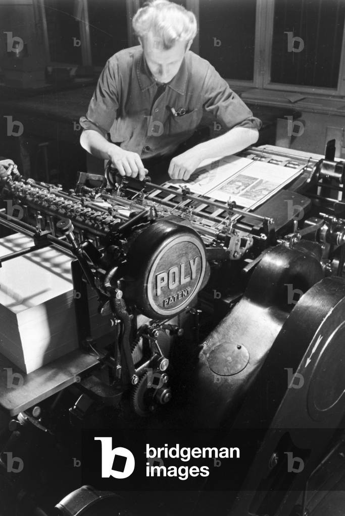 A printer working with the M.A.N, machine 