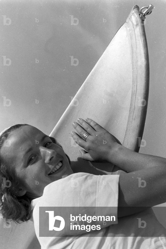 Vacation at the Baltic Sea, Germany 1930s (b/w photo)