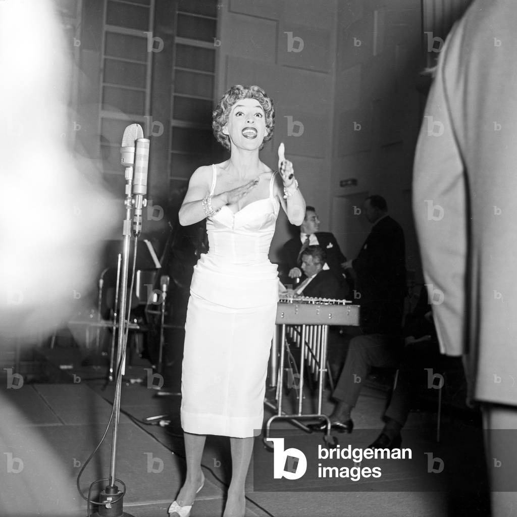 Singer performing at Kiel, Germany 1950s