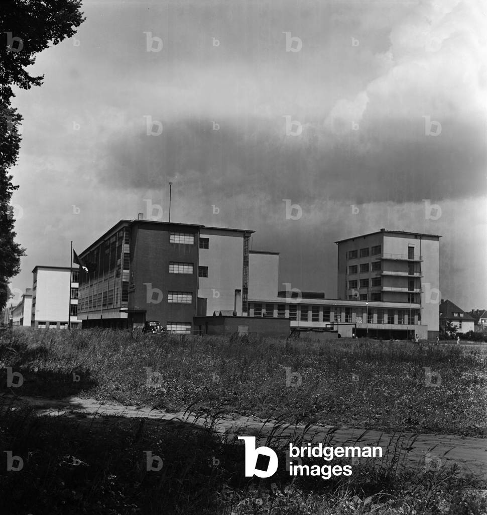 The Bauhaus building at Dessau, Germany 1930s (b/w photo)