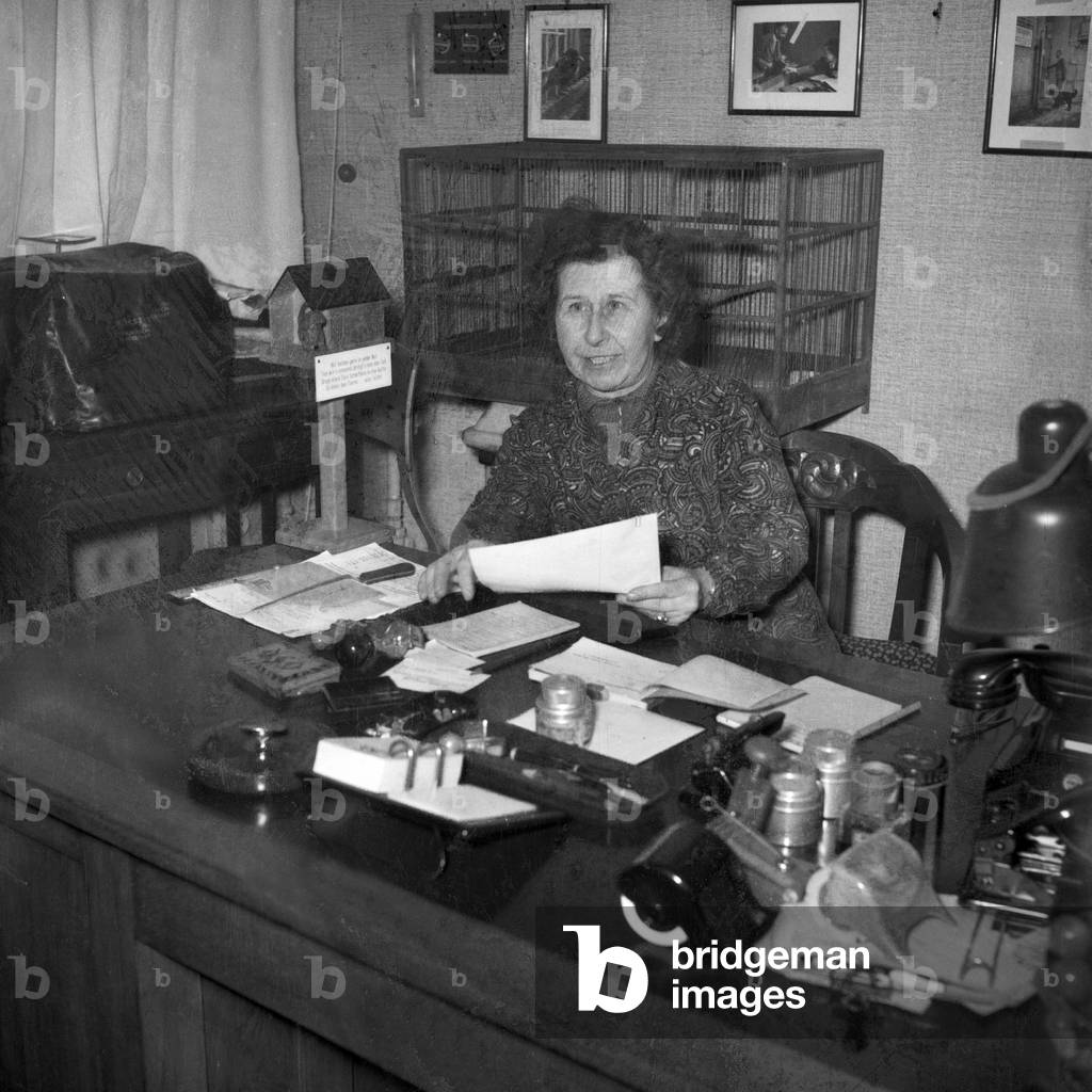A woman at her office desk, Hamburg 1954