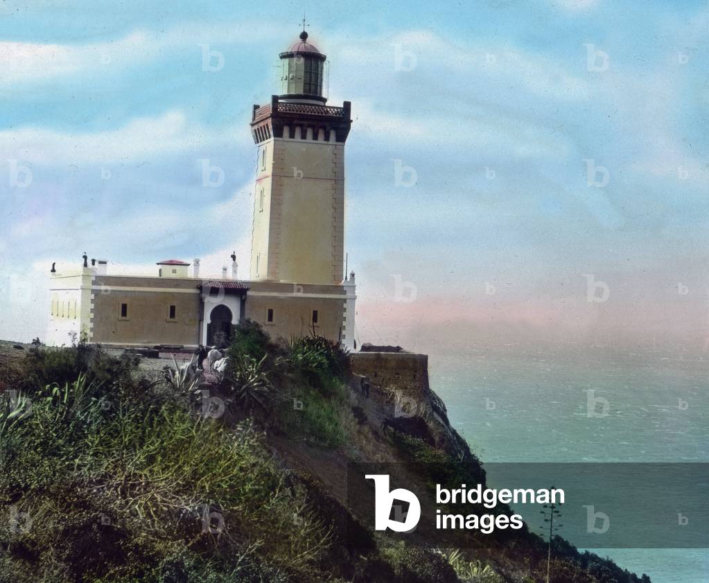 Northern Morocco, lighthouse at Cap Spartel, situated 12 km West of Tangier, image date: circa 1910. Carl Simon Archive