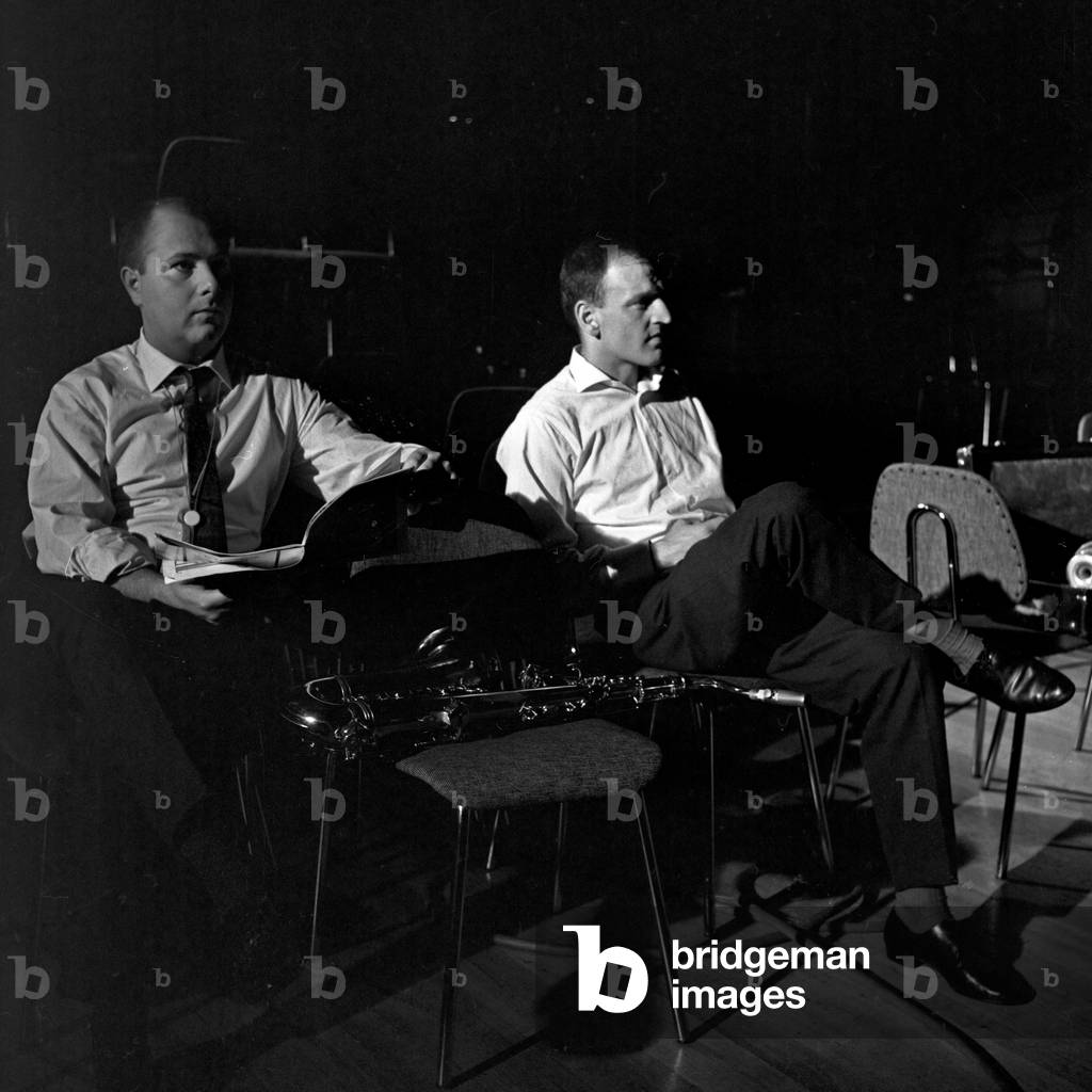 Musicians having a break at the Hamburg jazz workshop, Germany 1960s