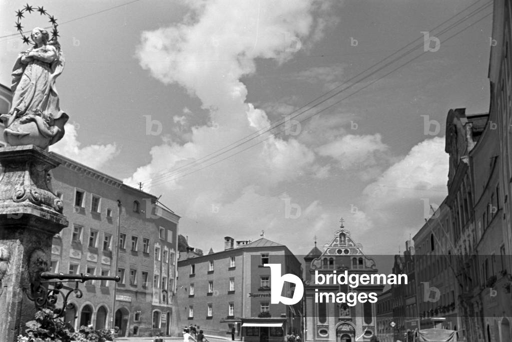 At Burghausen in Bavaria, Germany 1930s (b/w photo)