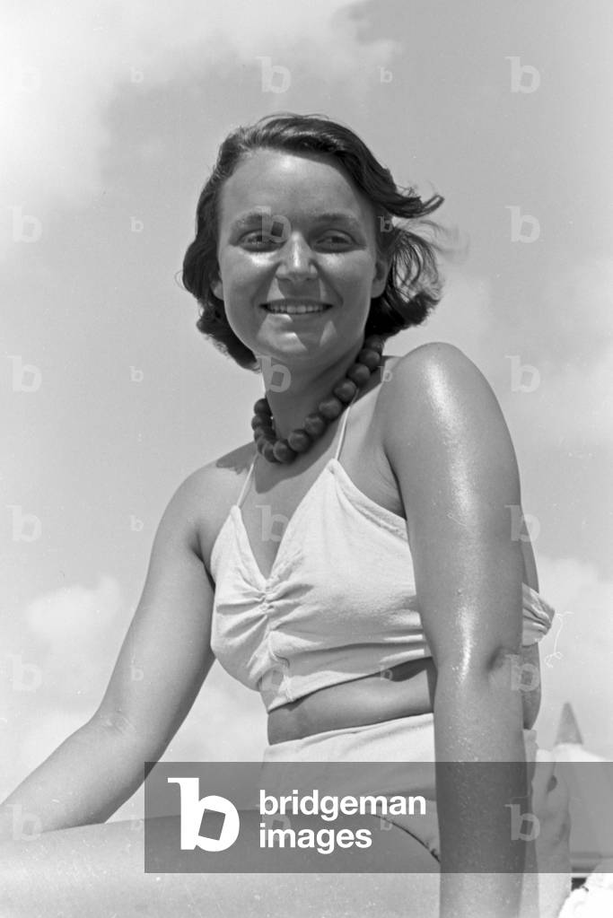 Vacations on Norderney, Germany 1930s (b/w photo)