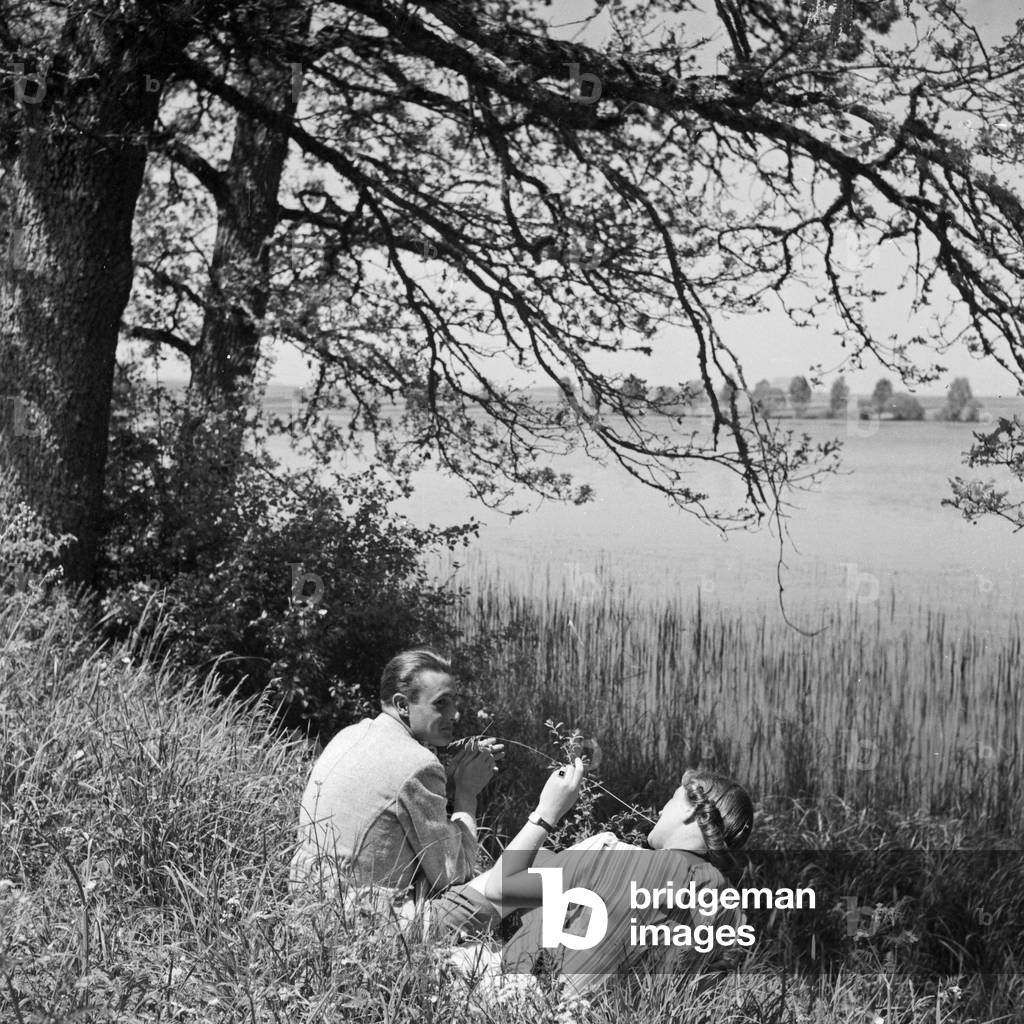 Near Beuron on upper Danube, Germany 1930s (b/w photo)