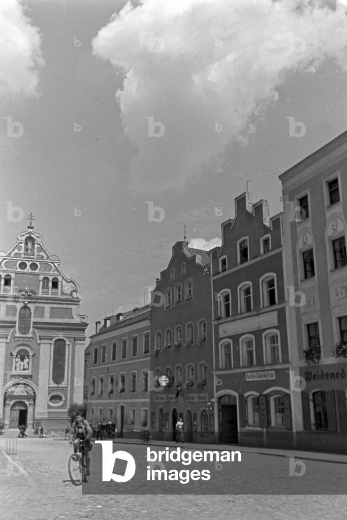 At Burghausen in Bavaria, Germany 1930s (b/w photo)