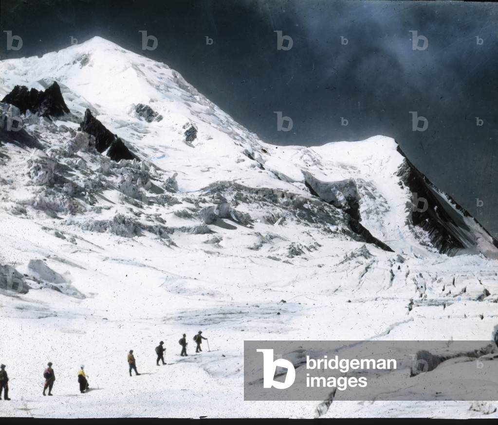 Bossons Glacier with Grande Mulete and Dom du Gouter
