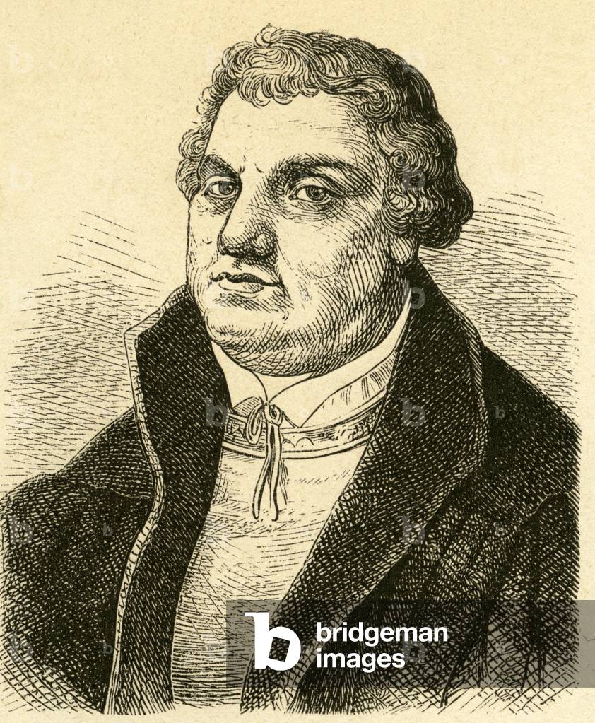 Martin Luther (after Lucas Kranach) , German Reformer, illustration from : 