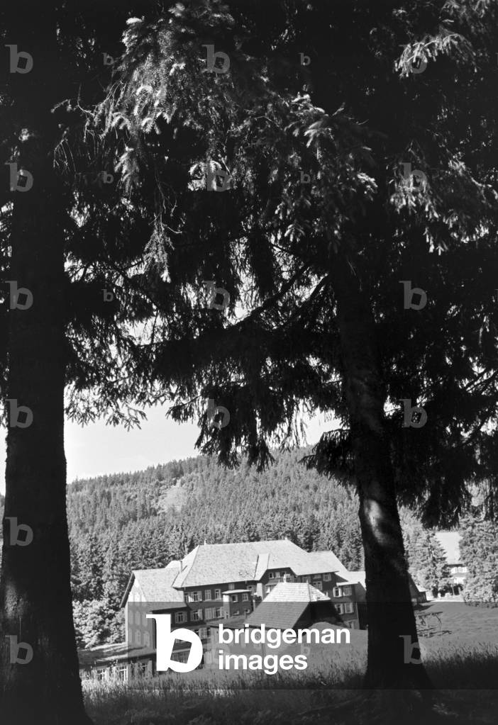 A trip to the health resort Ruhestein in the Black Forest, Germany 1930 (b/w photo)