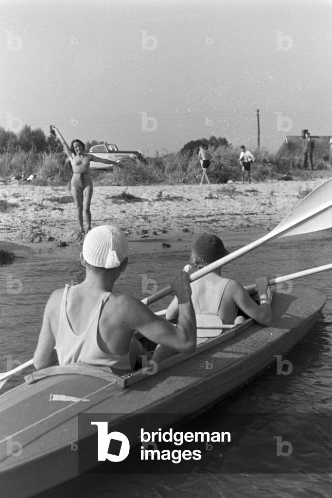 Vacation at the Baltic Sea, Germany 1930s (b/w photo)