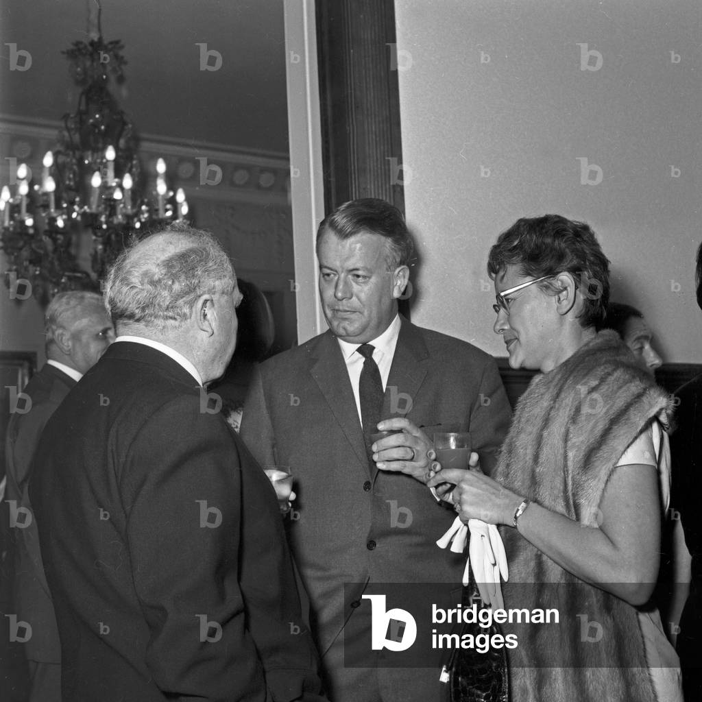 Festive evening event at Wolfgang Krueger Verlag publishing house in Hamburg, Germany 1960s