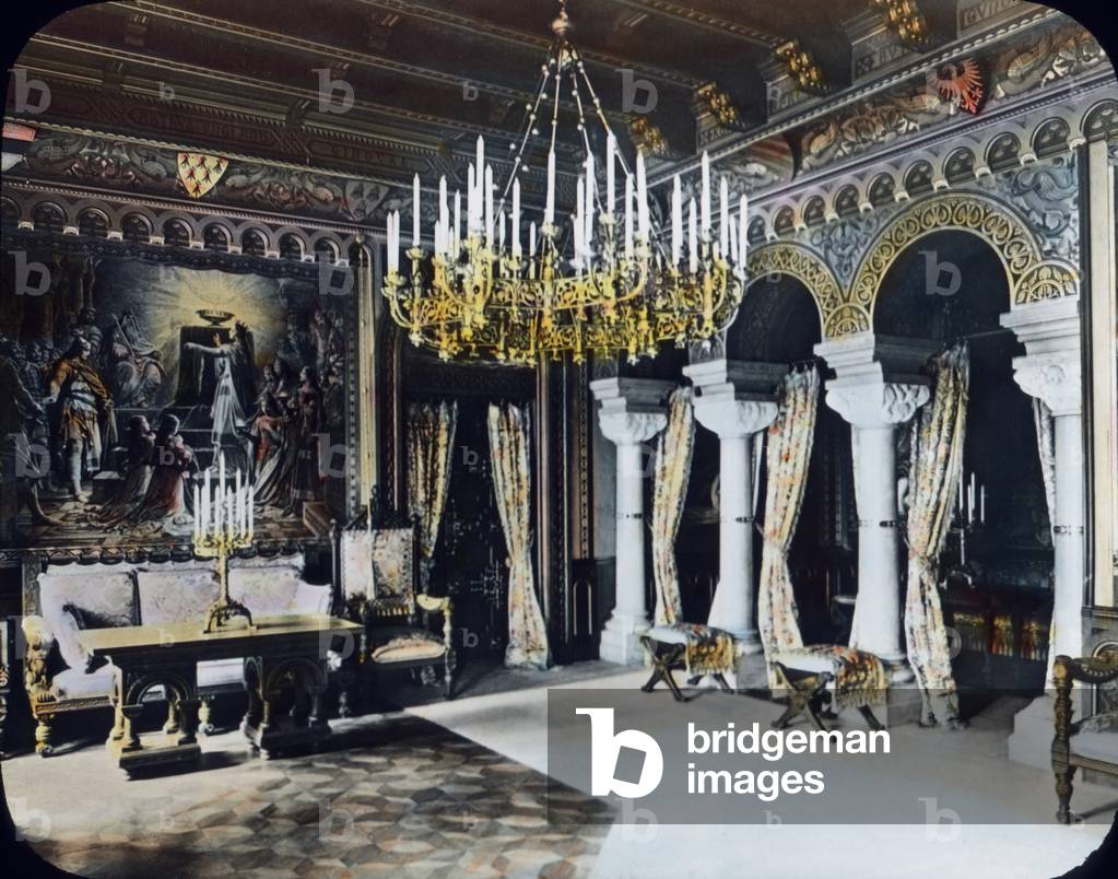 Living room of King Louis II at Neuschwanstein castle at Bavaria