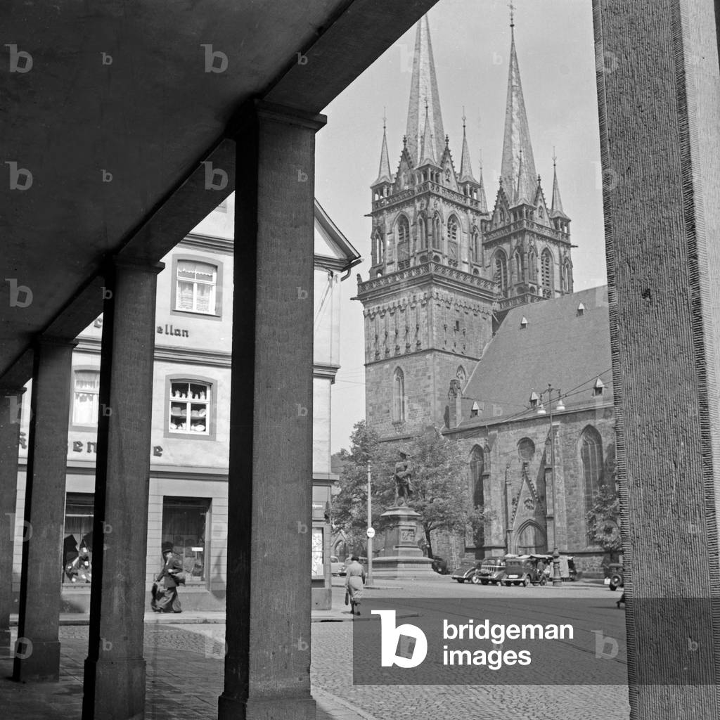 Protestant St Martin's church at Kassel, Germany 193s (b/w photo)