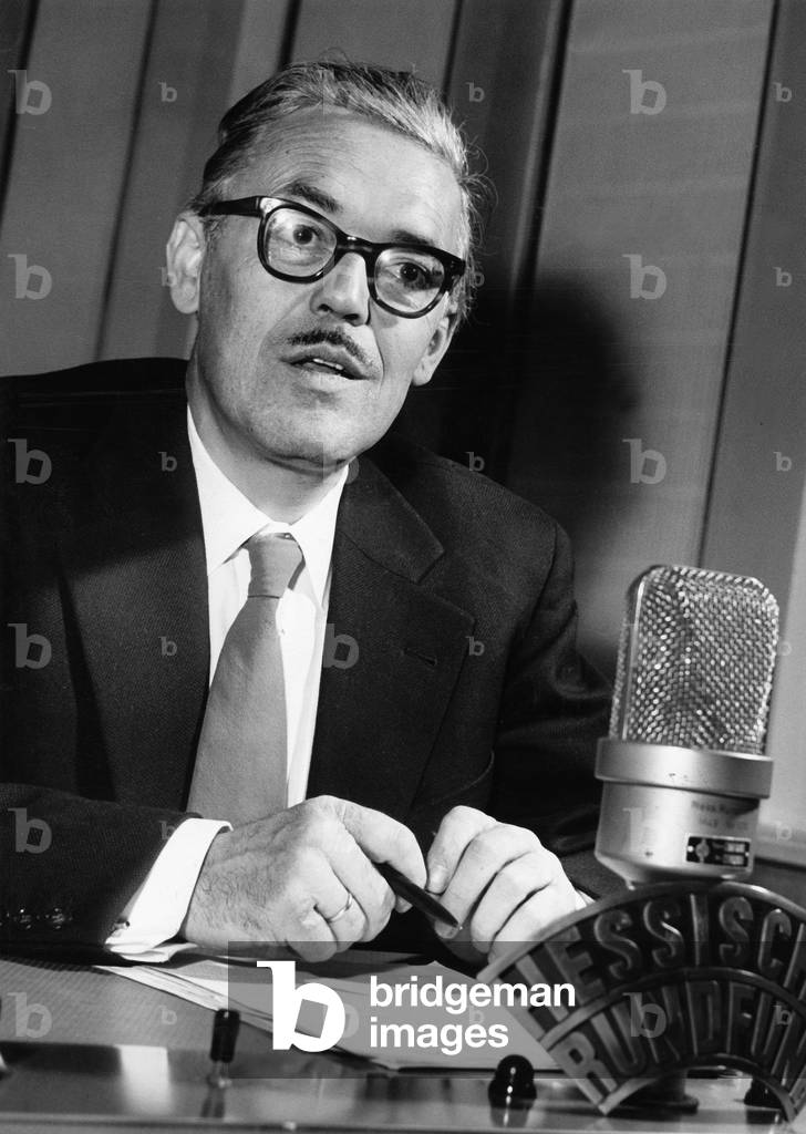 German radio presenter and reportter Hans Hellhoff, ca 1957