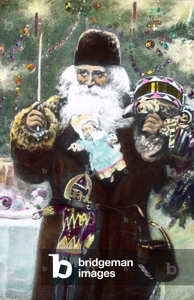 Christmas, St. Nicholas, illustration (unknown). Image date: circa 1899. Carl Simon Archive
