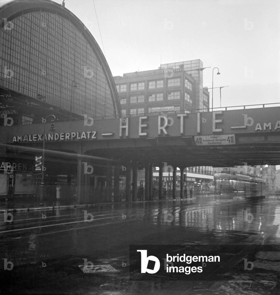 Berlin Alexanderplatz square station, Germany 1940 (b/w photo)
